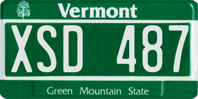 VT license plate XSD487