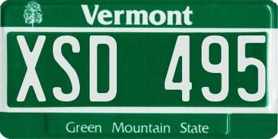 VT license plate XSD495