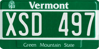 VT license plate XSD497