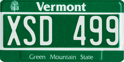 VT license plate XSD499