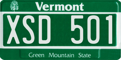 VT license plate XSD501
