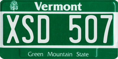 VT license plate XSD507