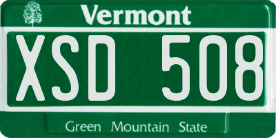 VT license plate XSD508