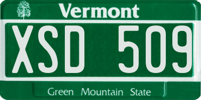 VT license plate XSD509