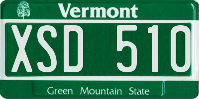 VT license plate XSD510