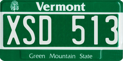 VT license plate XSD513