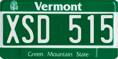 VT license plate XSD515