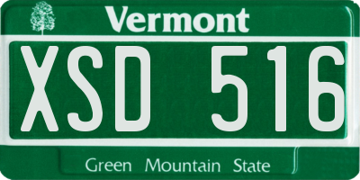 VT license plate XSD516