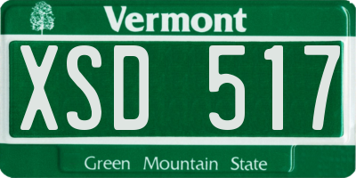 VT license plate XSD517