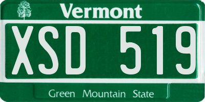 VT license plate XSD519