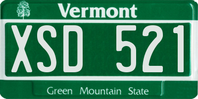 VT license plate XSD521