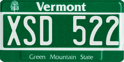 VT license plate XSD522