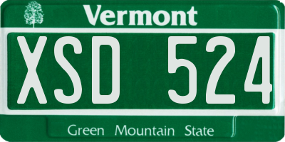 VT license plate XSD524