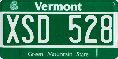 VT license plate XSD528