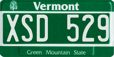VT license plate XSD529