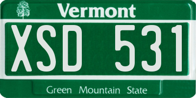VT license plate XSD531