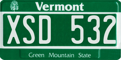 VT license plate XSD532