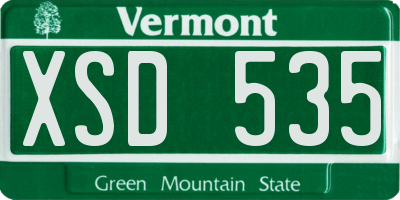 VT license plate XSD535