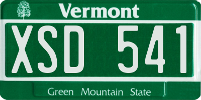 VT license plate XSD541