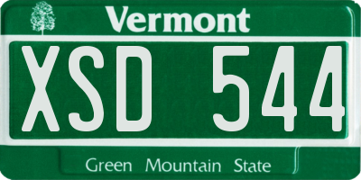 VT license plate XSD544