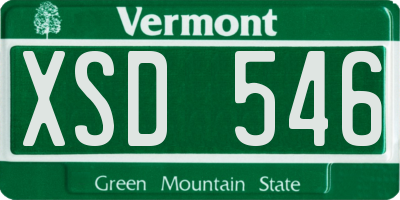 VT license plate XSD546