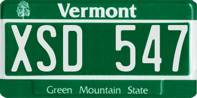 VT license plate XSD547