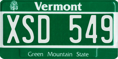 VT license plate XSD549