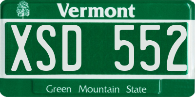 VT license plate XSD552