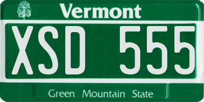 VT license plate XSD555
