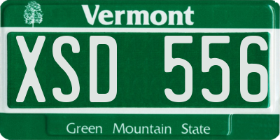 VT license plate XSD556