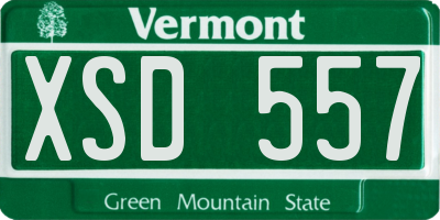VT license plate XSD557