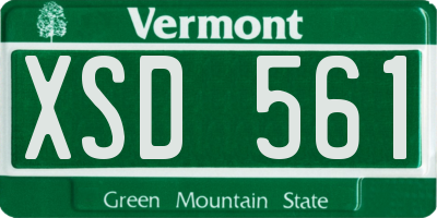 VT license plate XSD561