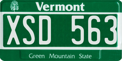VT license plate XSD563