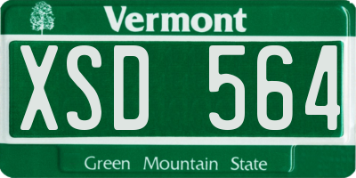 VT license plate XSD564
