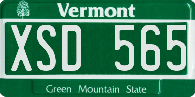 VT license plate XSD565