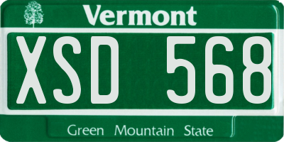 VT license plate XSD568
