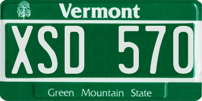 VT license plate XSD570