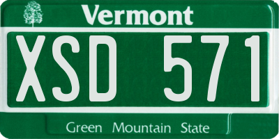 VT license plate XSD571