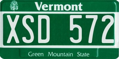 VT license plate XSD572