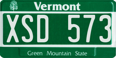 VT license plate XSD573