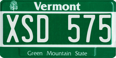 VT license plate XSD575
