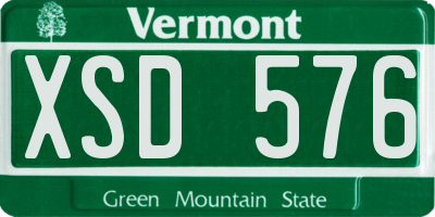 VT license plate XSD576