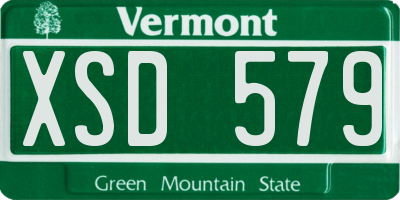 VT license plate XSD579
