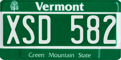 VT license plate XSD582