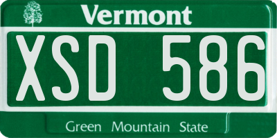 VT license plate XSD586