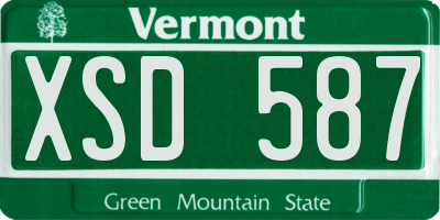VT license plate XSD587
