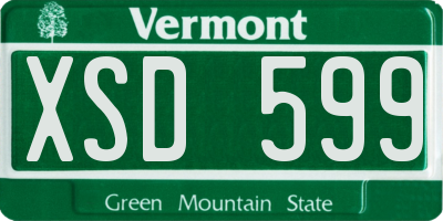 VT license plate XSD599