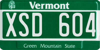 VT license plate XSD604
