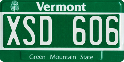 VT license plate XSD606