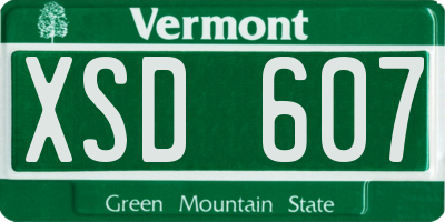 VT license plate XSD607